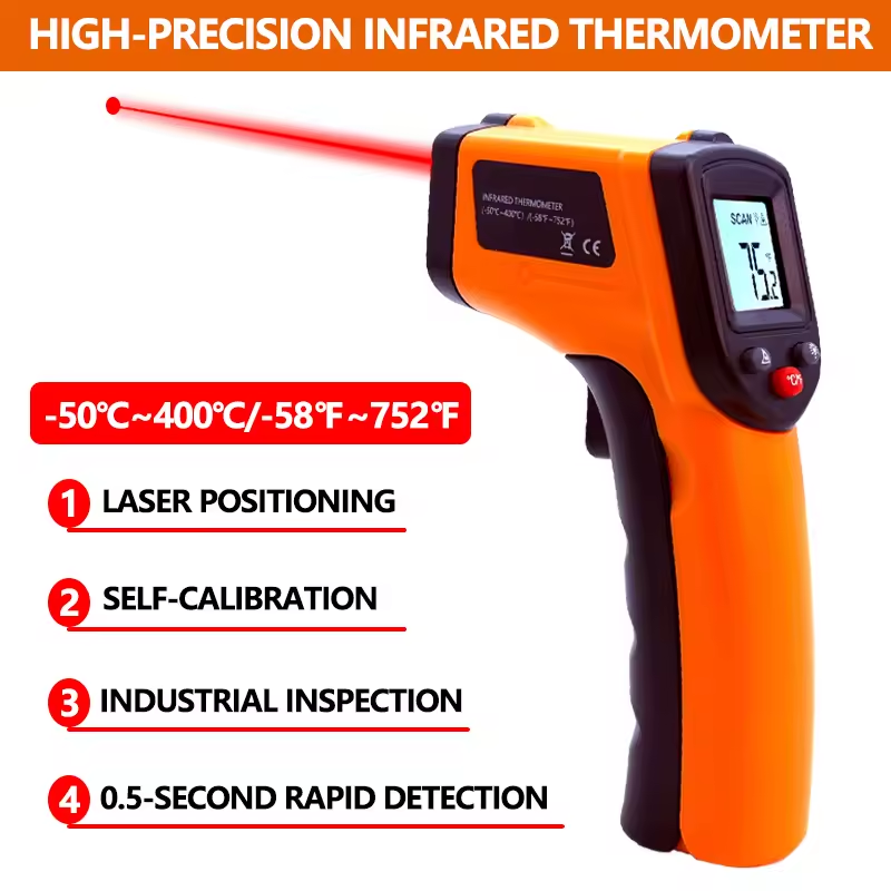 Industrial Laser Thermometer Gun - Handheld Infrared Thermometer Temperature Gun Non-Contact