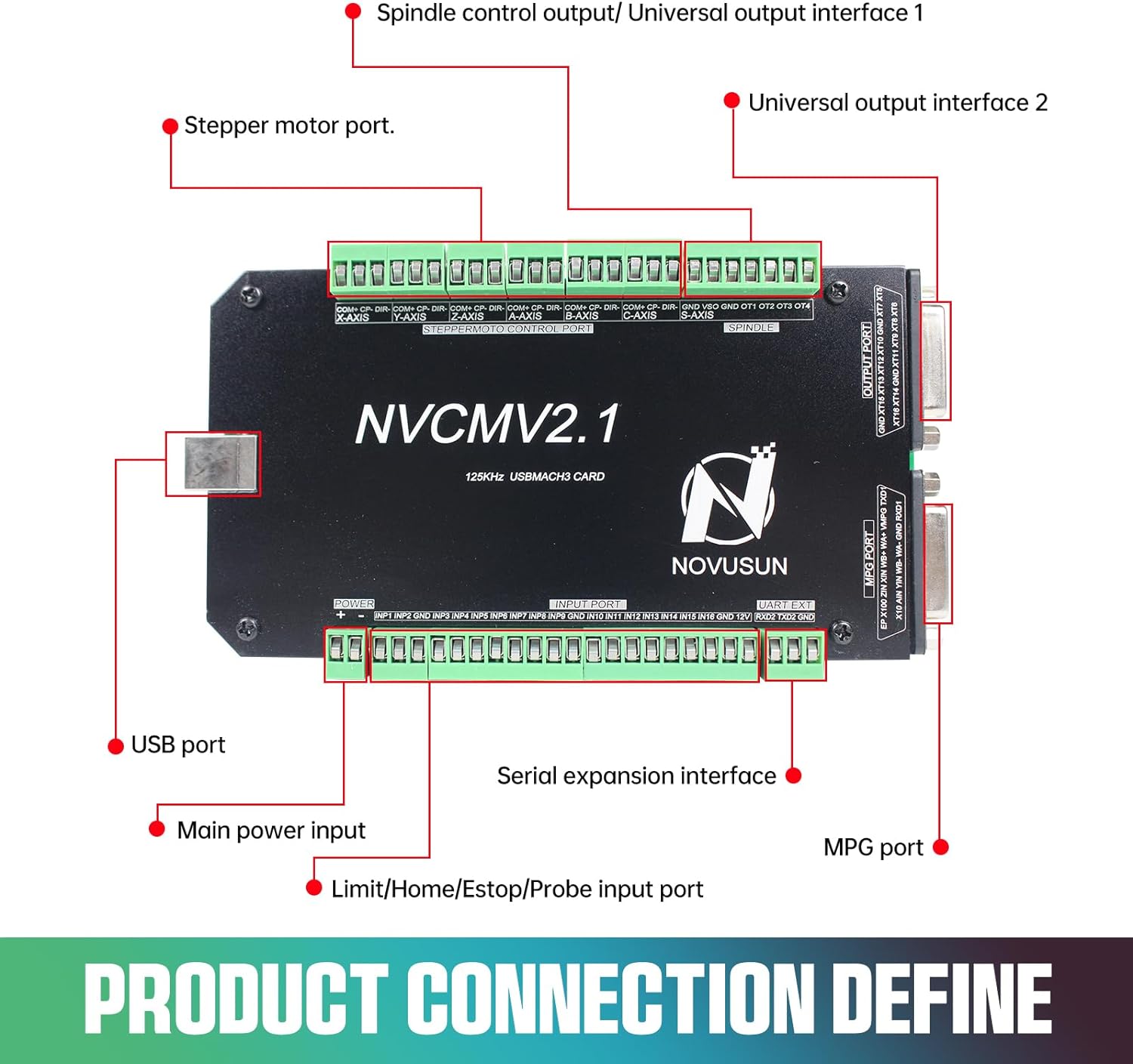 6 Axis 125KHz NVCM USB Mach3 S - огляд і ціна Breakout Board Mach3