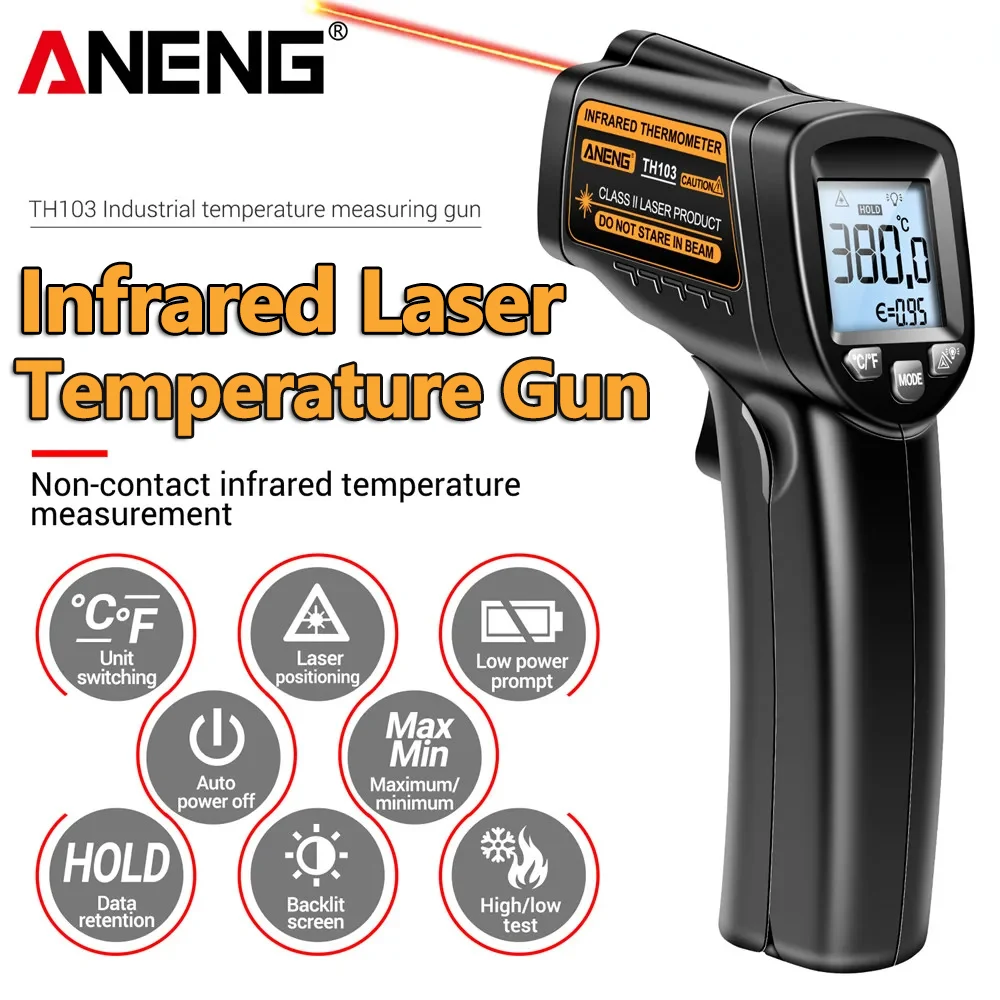 Infrared Laser Temperature Gun - огляд і ціна Industrial Laser Thermometer Gun