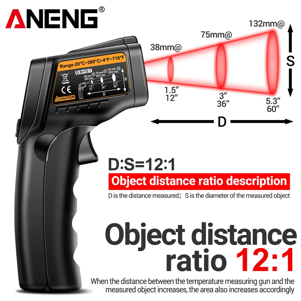 Infrared Laser Temperature Gun - огляд і ціна Industrial Laser Thermometer Gun