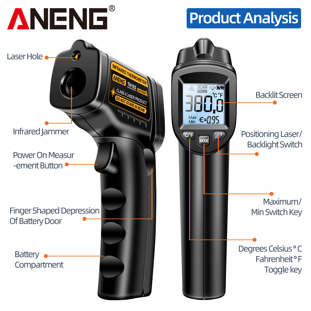 Infrared Laser Thermometer Ind - огляд і ціна Industrial Laser Thermometer Gun