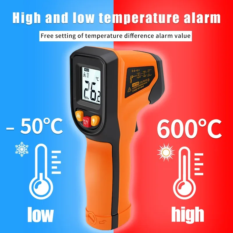 T400 T600 Digital Infrared The - огляд і ціна Industrial Laser Thermometer Gun