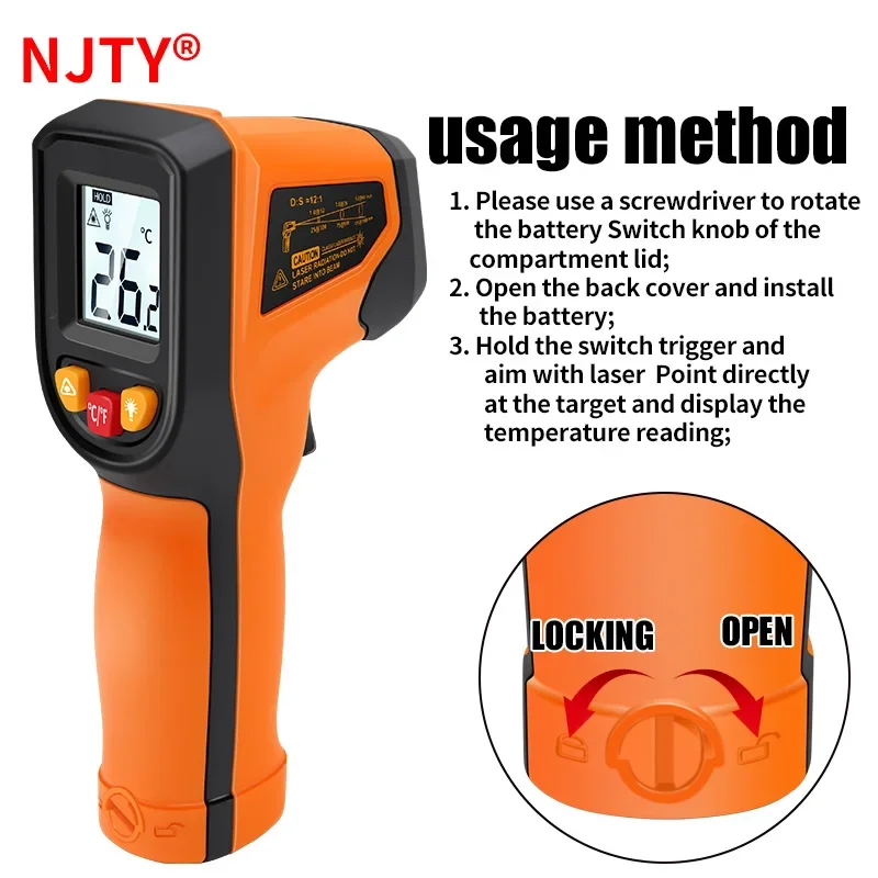 T400 T600 Digital Infrared The - огляд і ціна Industrial Laser Thermometer Gun