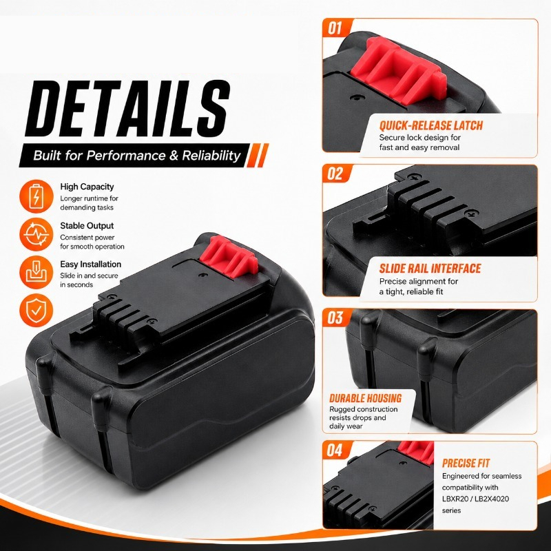 20V Max 6.0Ah Lithium-Ion Repl - огляд і ціна Black+Decker Tool 20V Max