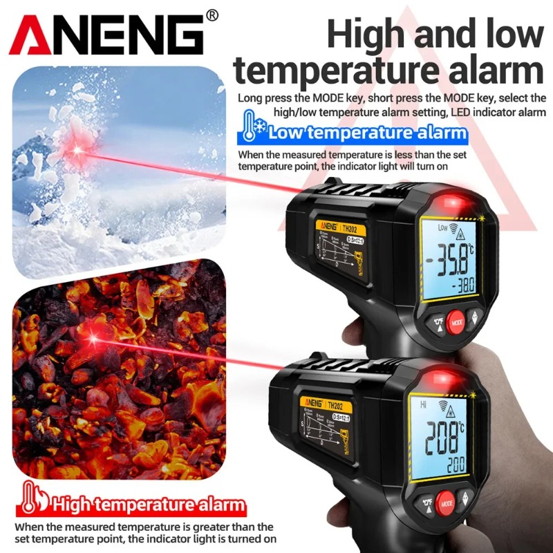 ANENG TH202 Industrial Handhel - огляд і ціна Industrial Laser Thermometer Gun