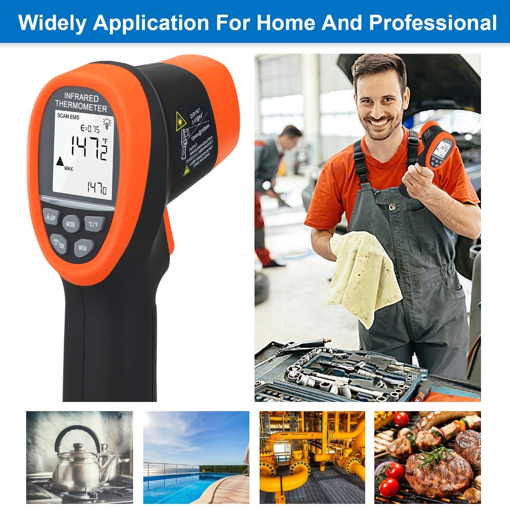 BTMETER Digital Pyrometer Non- - огляд і ціна Industrial Laser Thermometer Gun