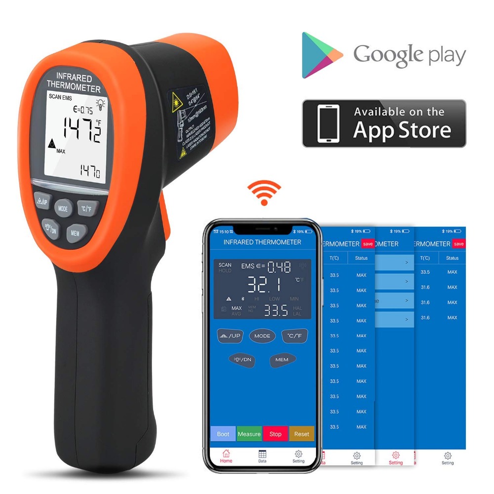 BTMETER Digital Pyrometer Non- - огляд і ціна Industrial Laser Thermometer Gun