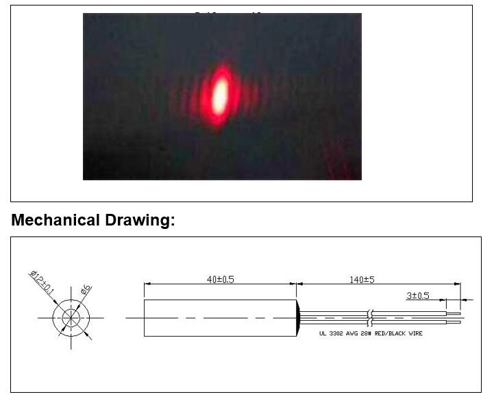 D12x40mm 650nm 660nm 50mW 100m - огляд і ціна Industrial Laser Tag