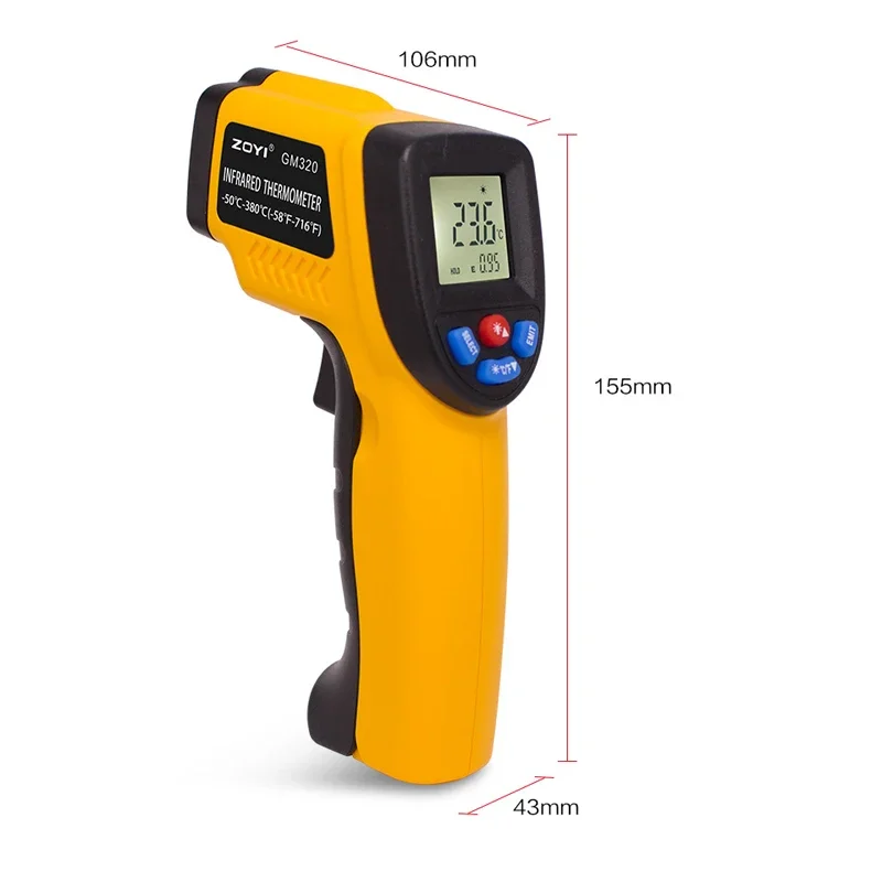 Portable Infrared Thermometer  - огляд і ціна Industrial Laser Thermometer Gun