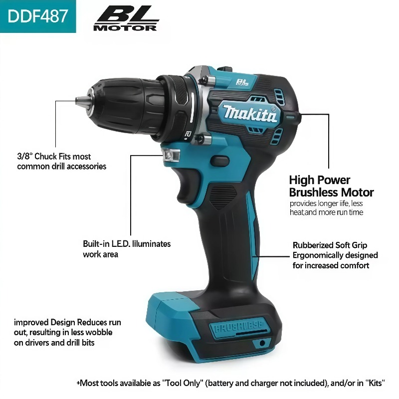 Makita DDF487 10mm Brushless 1 - огляд і ціна Makita Drill Ddf484